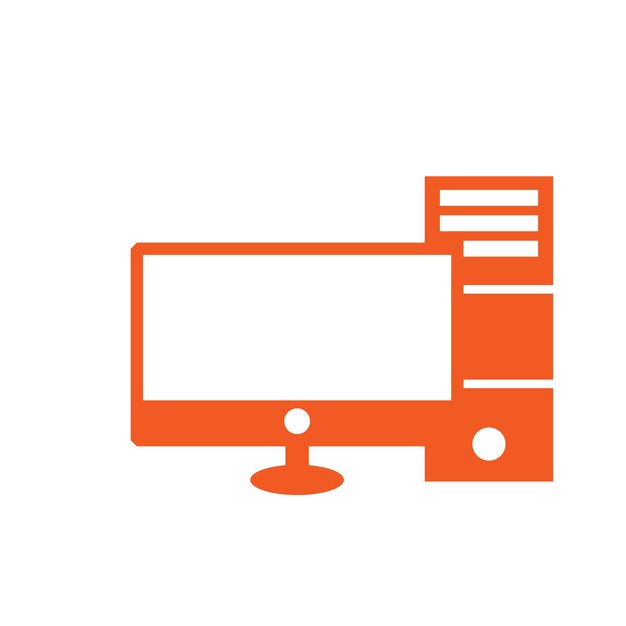 Monitoreo de computadora con plantillas de diseño vectorial de íconos de CPU