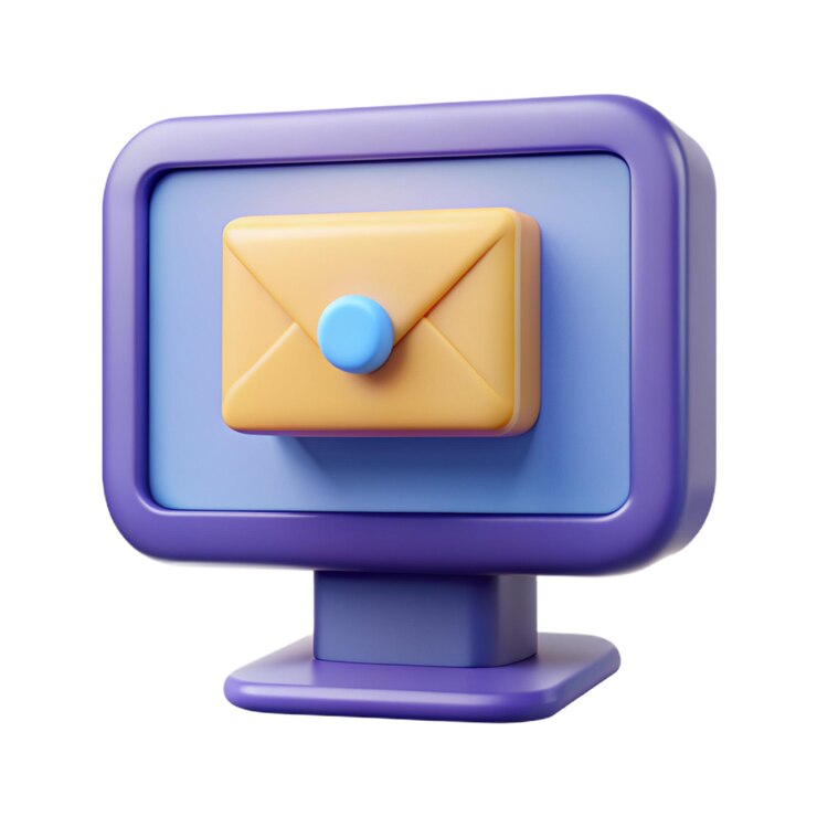 Vector monitoreo con un icono de correo