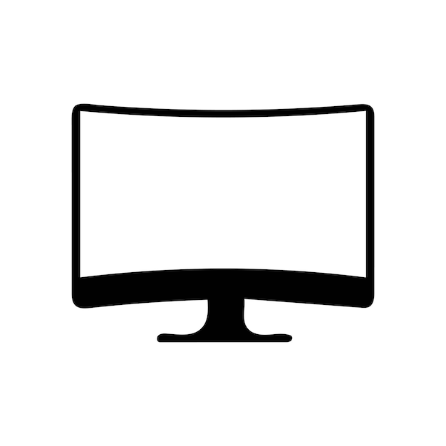 Monitoreo de pantalla curva con icono negro diseño de computadora electrónica