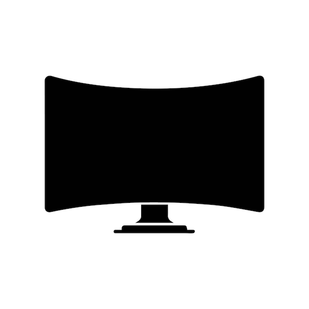 Monitoreo de pantalla curva con icono negro diseño de computadora electrónica