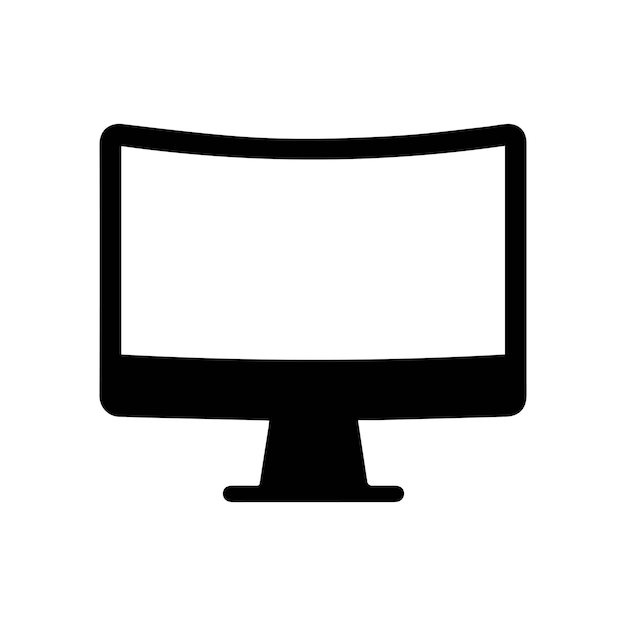 Monitoreo de pantalla curva con icono negro diseño de computadora electrónica