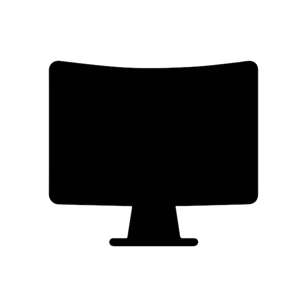 Monitoreo de pantalla curva con icono negro diseño de computadora electrónica