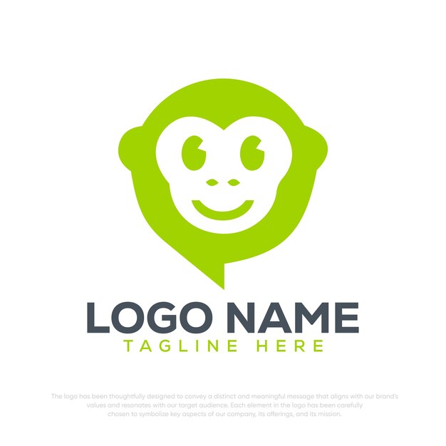 Monkey Head logo mono logo vector logo templete