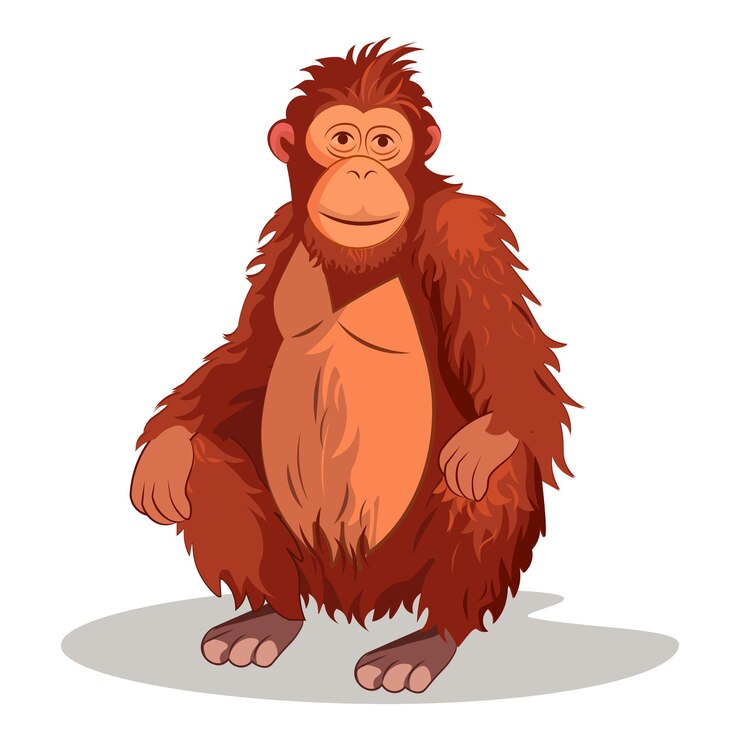 Vector monkey of colorful set esta ilustración inspirada en dibujos animados de un mono gracioso con un diseño lúdico