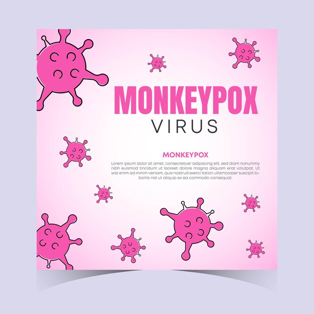 Monkeypox o mpox es un virus que infecta a los humanos a través de la transmisión de animales encabezado de banner web y cubierta de fondo para orthopoxvirus enfermedades zoonóticas infecciosas
