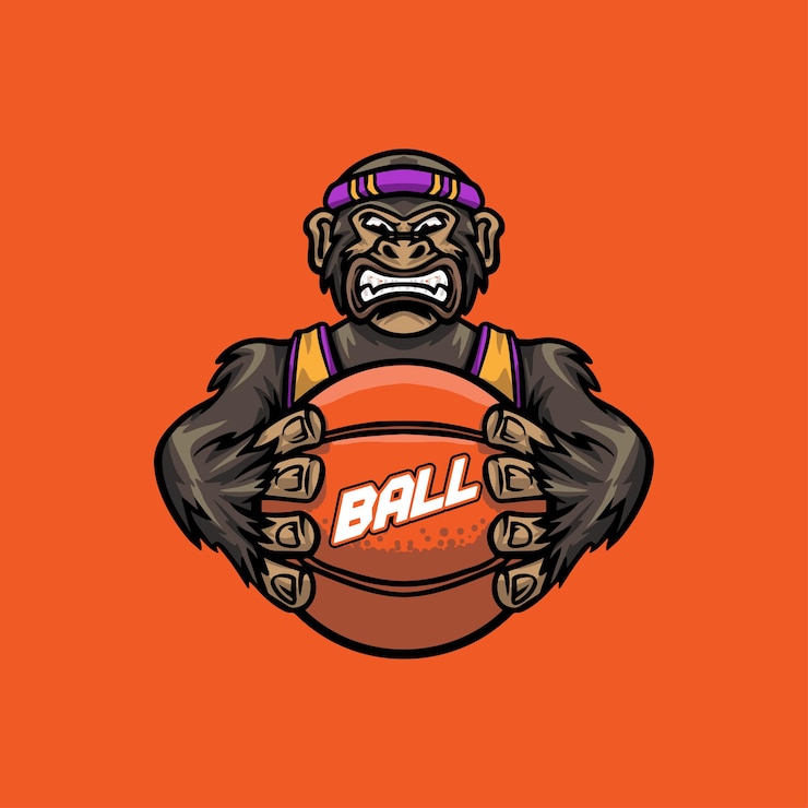Vector mono basket ball mascota diseño streetwear