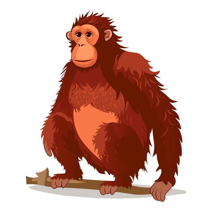 Vector mono de conjunto colorido esta ilustración presenta un mono gracioso en un estilo de dibujos animados encantador