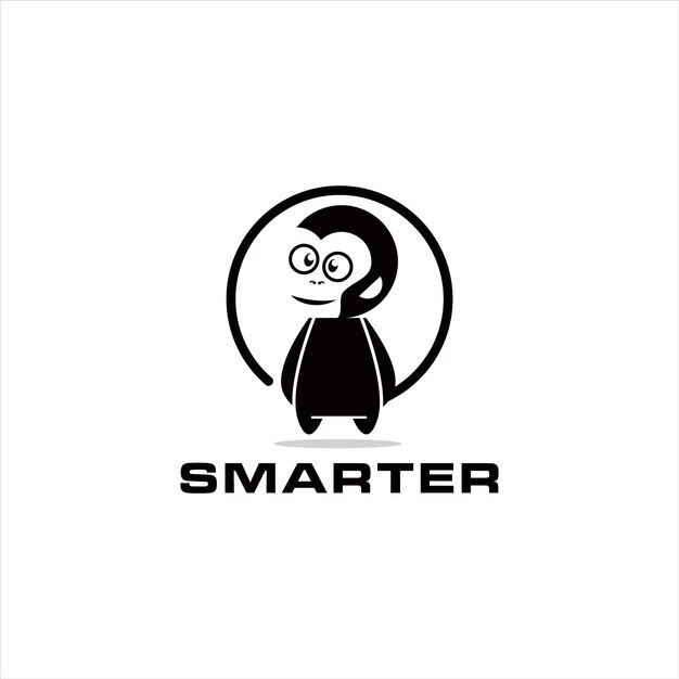 Mono Diseño De Logotipo Animal Chimp