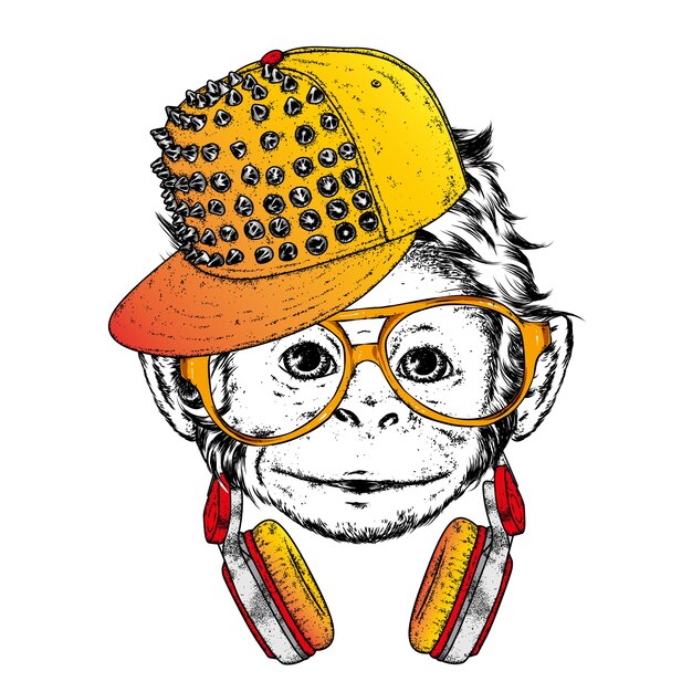 Mono gracioso en una gorra