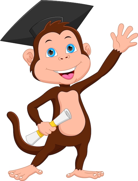 mono graduado de dibujos animados sobre fondo blanco