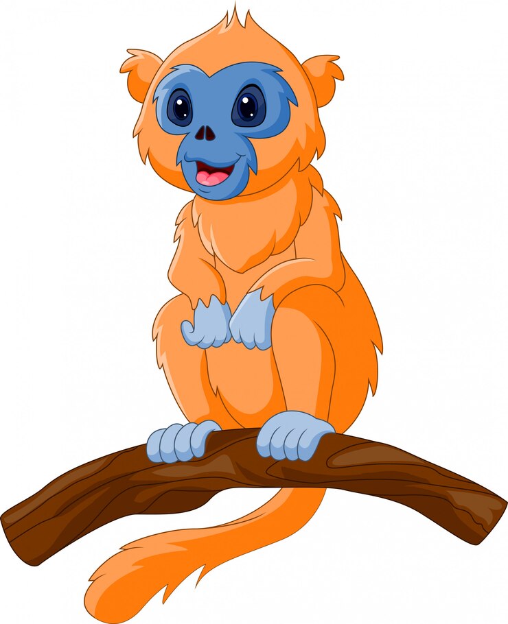 Vector mono de nariz chata de dibujos animados lindo