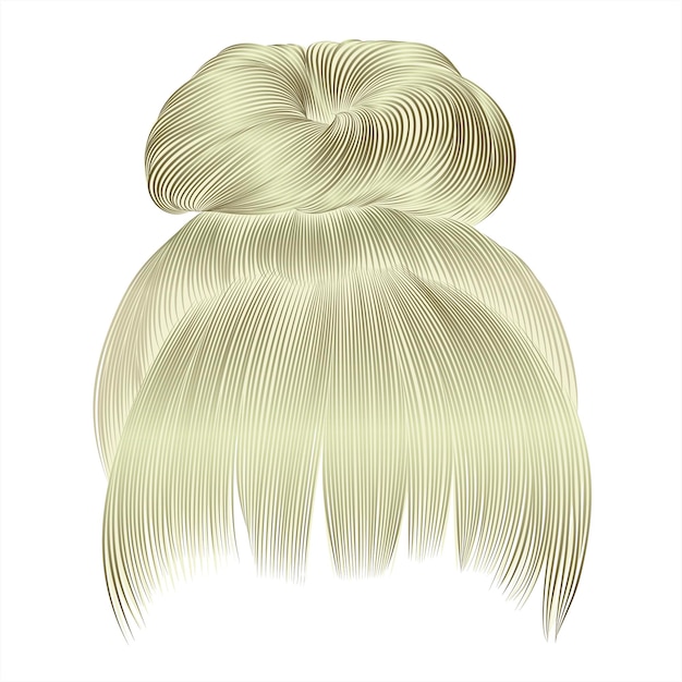 moño de pelo con flecos aislado en blanco