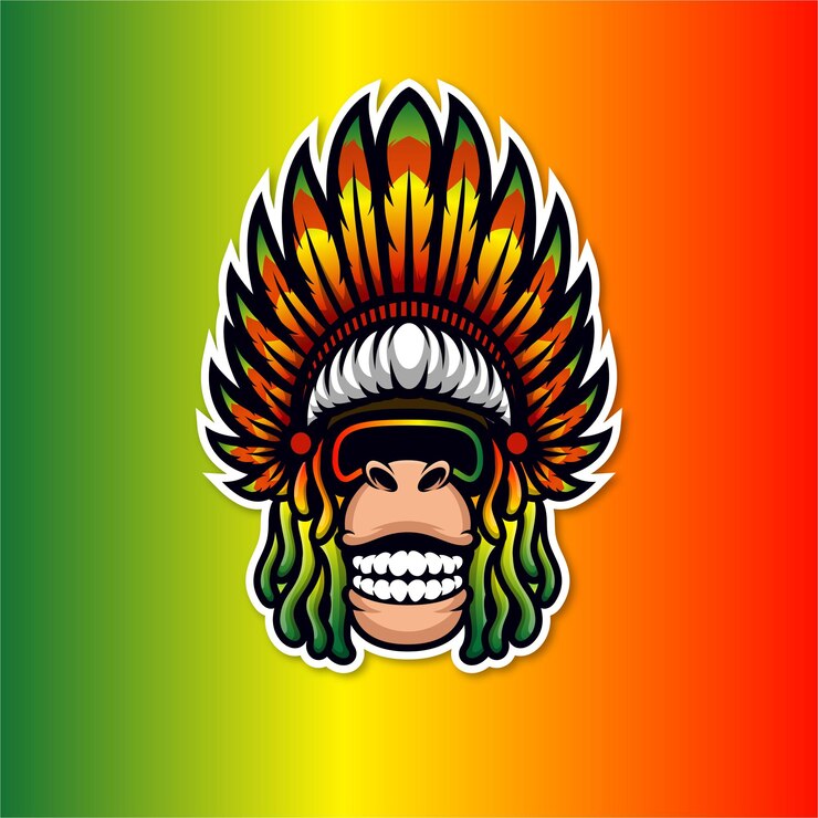 mono rasta mascota ilustración vector premium