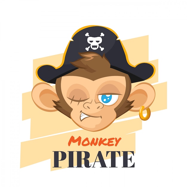 Mono con sombrero de pirata