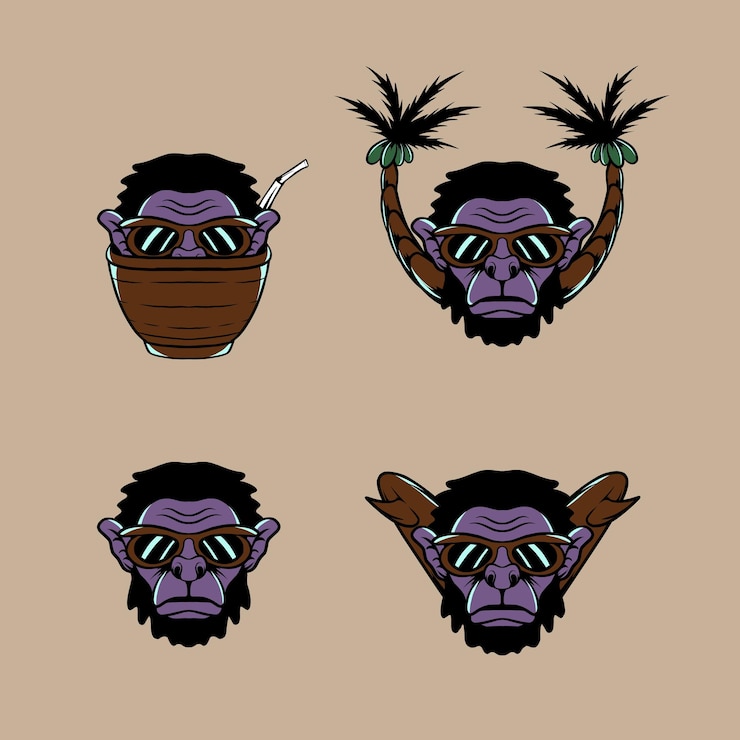 Vector mono, vector, ilustración