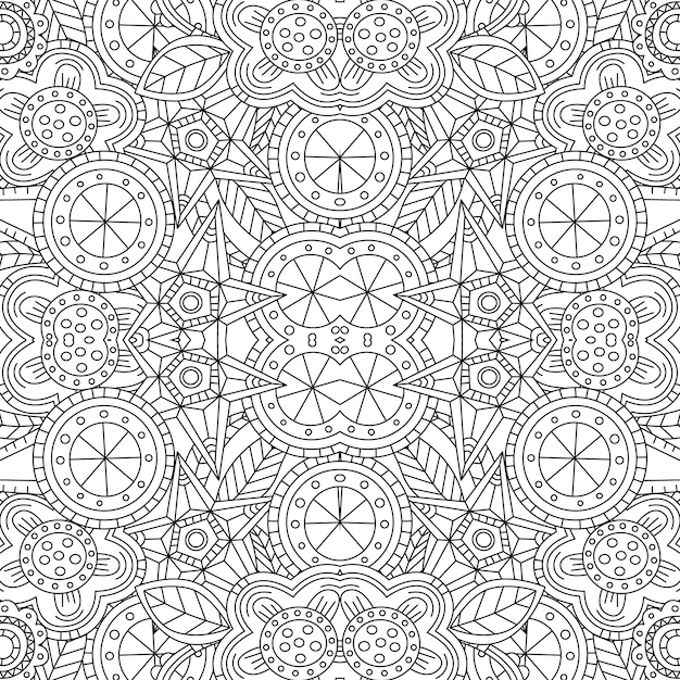 Monochrome floral pattern hand drawn texture with flowers