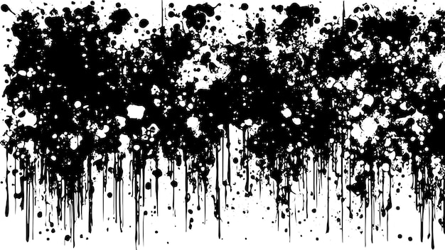 monocromático NEGRO grunge y superposición de textura arenosa en fondo blanco textura de ilustración vectorial