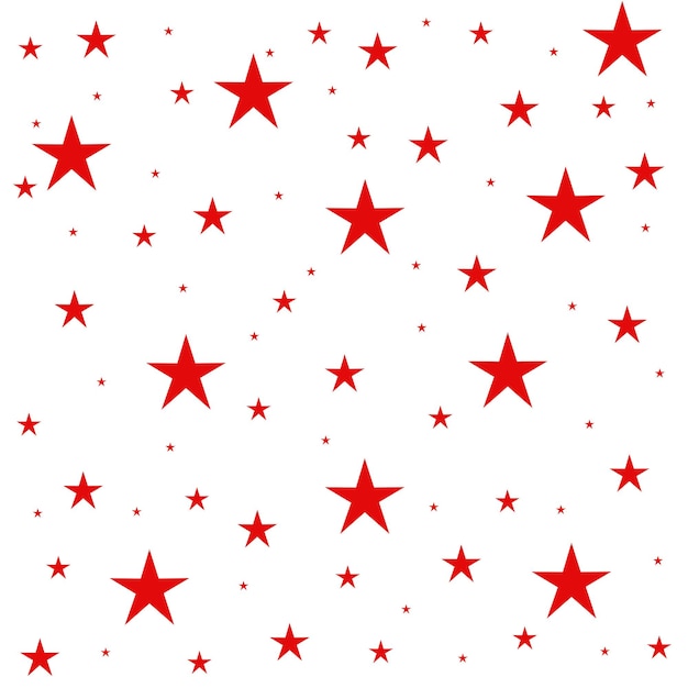 Monocromo de patrones sin fisuras con estrellas rojas sobre fondo blanco. ilustración vectorial de acciones.