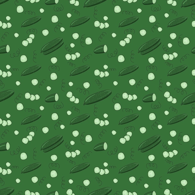 Monocromo pepinos verdes de patrones sin fisuras