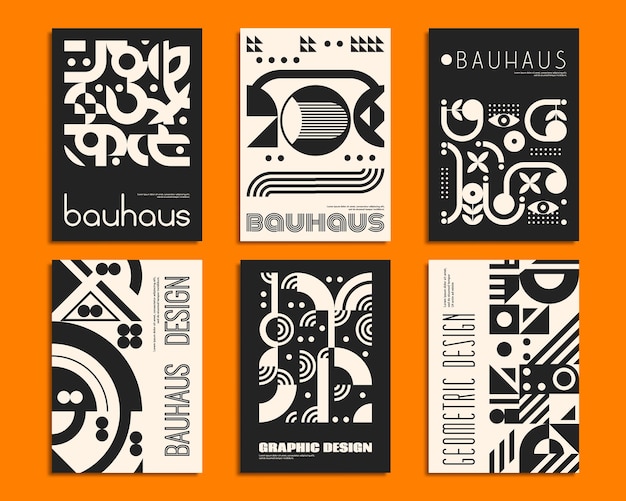 Monocromos patrones geométricos abstractos de Bauhaus