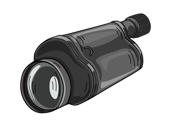 monocular aislado sobre fondo blanco, ilustración vectorial