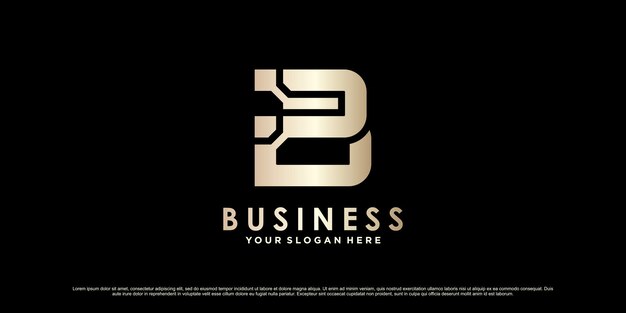Monogram logo design initial letter b para negocios o personal con concepto creativo Vector Premium