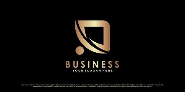 Monogram logo design initial letter d para negocios o personal con concepto creativo Vector Premium