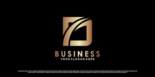 Monogram logo design initial letter d para negocios o personal con concepto creativo Vector Premium