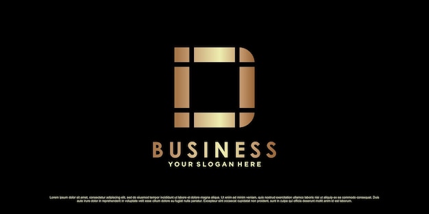 Monogram logo design initial letter d para negocios o personal con concepto creativo Vector Premium