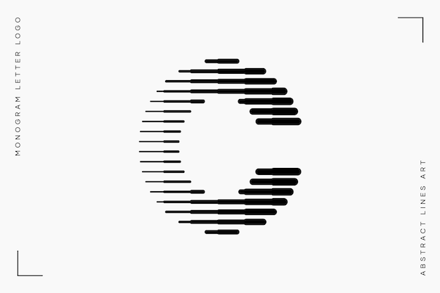 Monogram logo letra c líneas resumen arte moderno vector ilustración