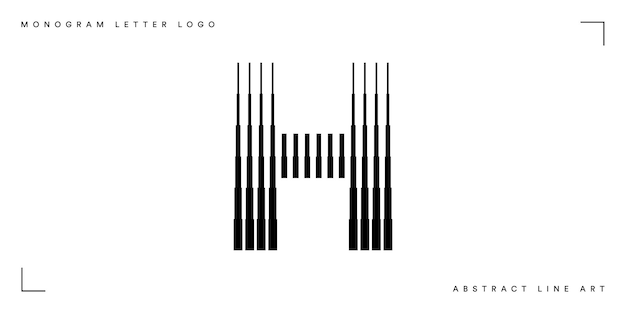 Monogram logo letra h líneas resumen arte moderno vector ilustración
