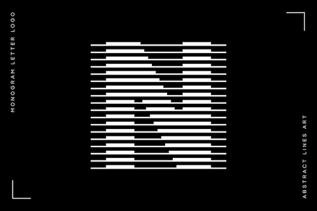 Monogram logo letra n líneas resumen arte moderno vector ilustración
