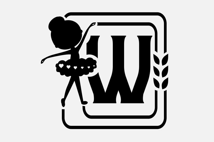 Vector monograma del alfabeto de ballet