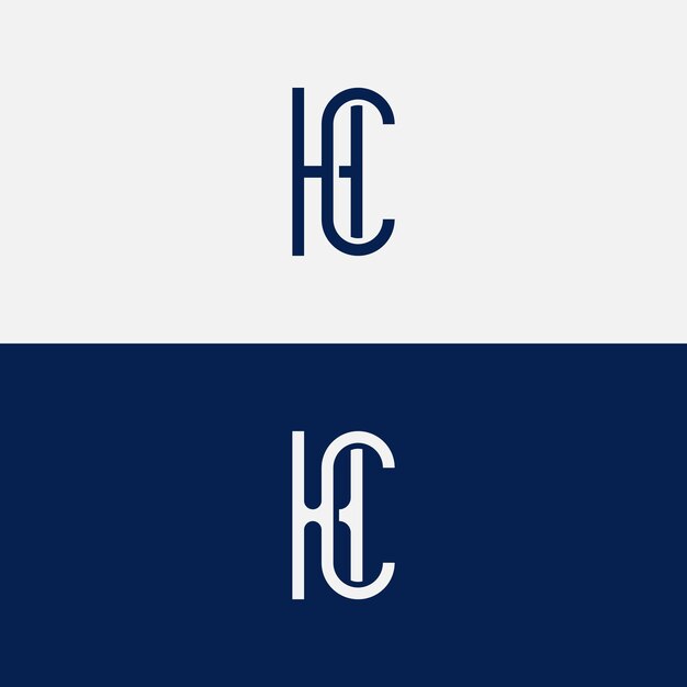Monograma del alfabeto HC logotipo vocter diseño arte de la línea logotipo inicial