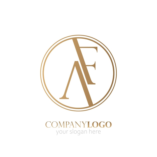 Monograma de anillo con logo elegante AF