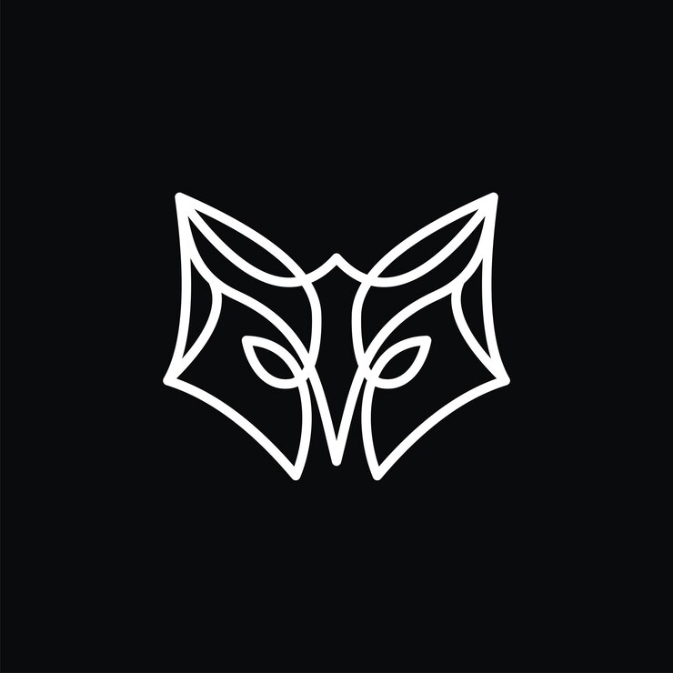 Vector monograma del animal del logotipo del zorro