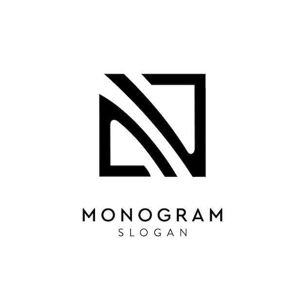 monograma de arte gráfico cortado con el logotipo de la letra N para la empresa comercial