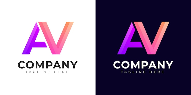 Vector monograma a av y va diseño de logotipo de letra inicial