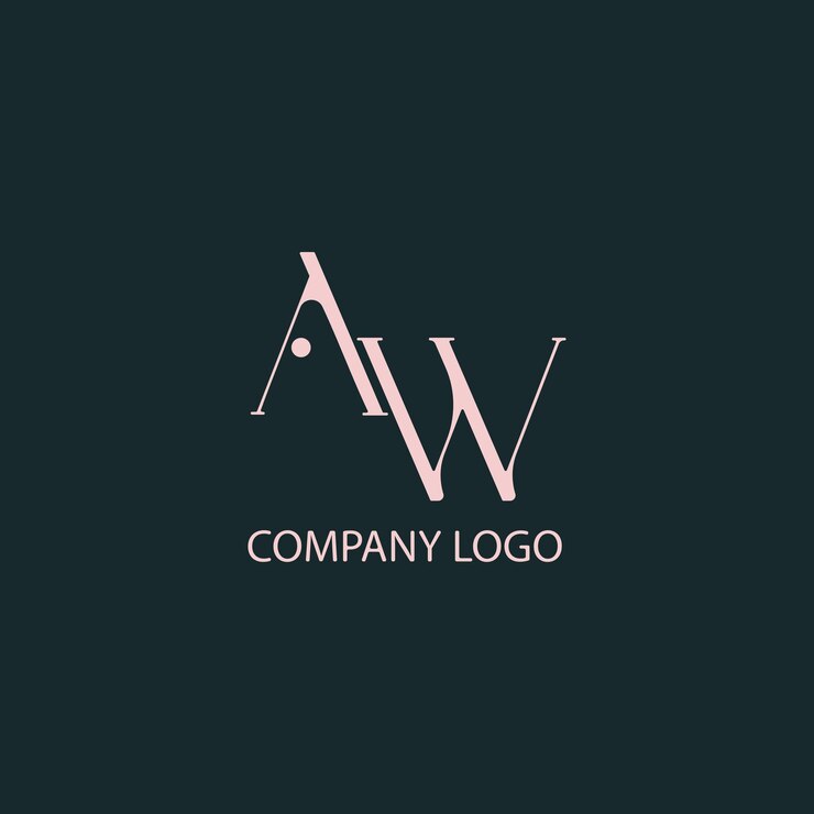 Vector el monograma aw es el logotipo de la empresa de arte.