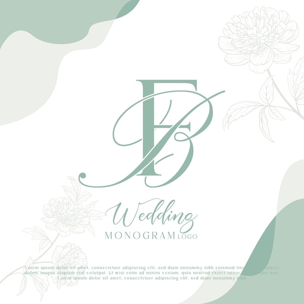 El monograma de la boda BF las iniciales del logotipo