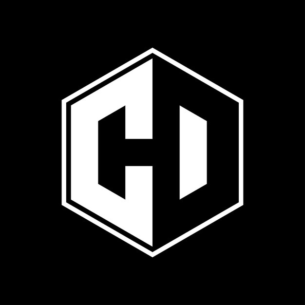 Monograma de CD con diseño de logotipo de CD de letras creativas y minimalistas