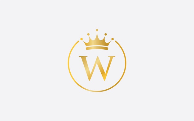 Monograma del círculo de la corona de la marca W