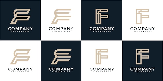 Monograma de colección de logo de letra F