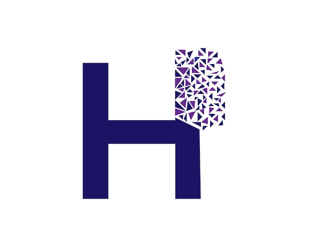 Monograma colorido de la letra H y diseño de logotipo geométrico