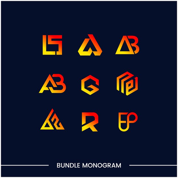 Monograma Conjunto de plantillas de diseño de logotipos