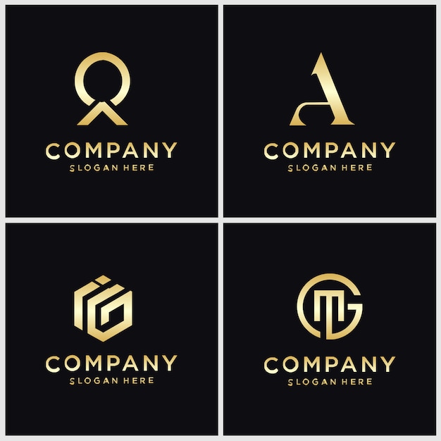 Monograma Conjunto de plantillas de diseño de logotipos