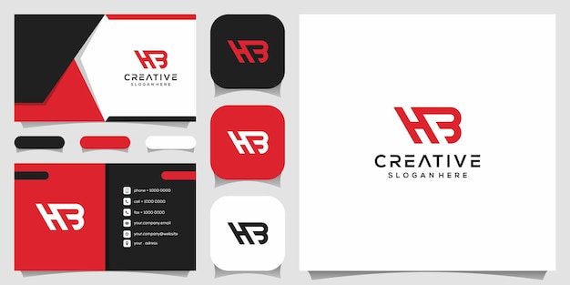 Monograma creativo, H combinado con plantilla de diseños de logotipo B