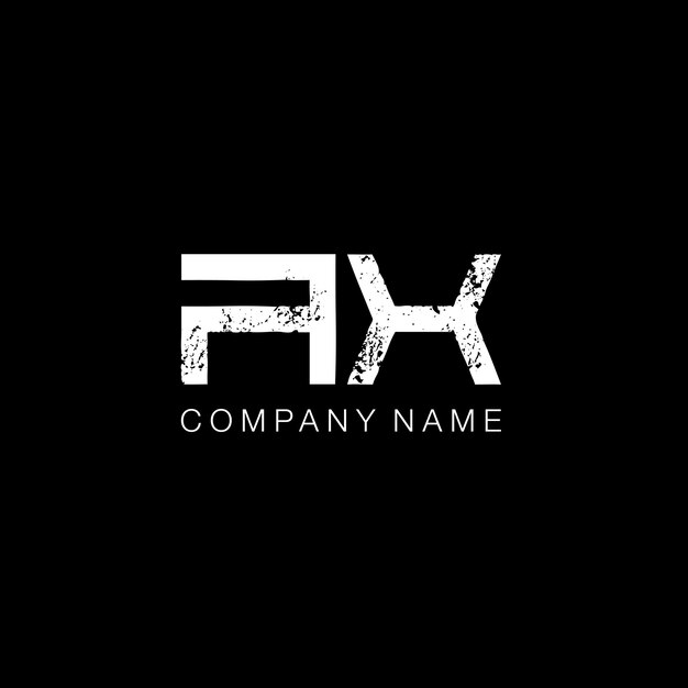 Monograma cuadrado del logotipo de la letra AX