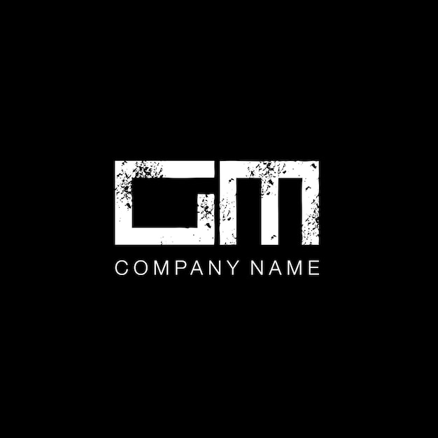 Monograma cuadrado del logotipo de la letra gm