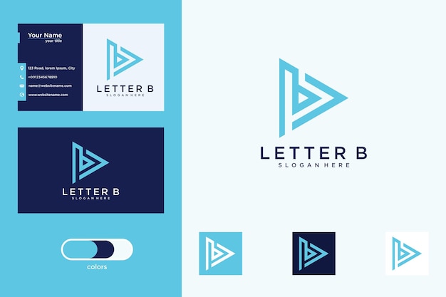 Monograma con diseño de logotipo letra b y tarjeta de visita